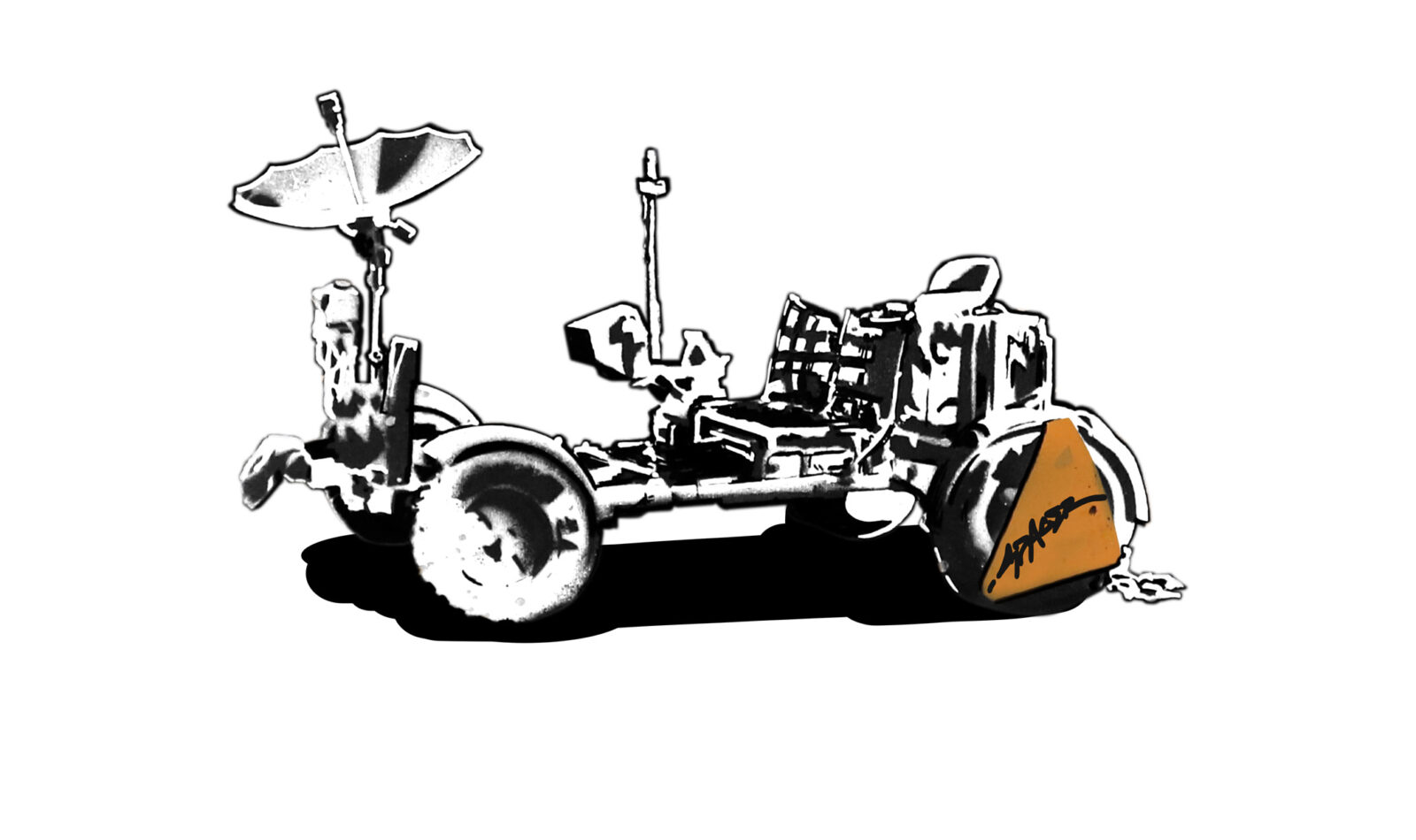 moon buggy 1971 stencil painting
